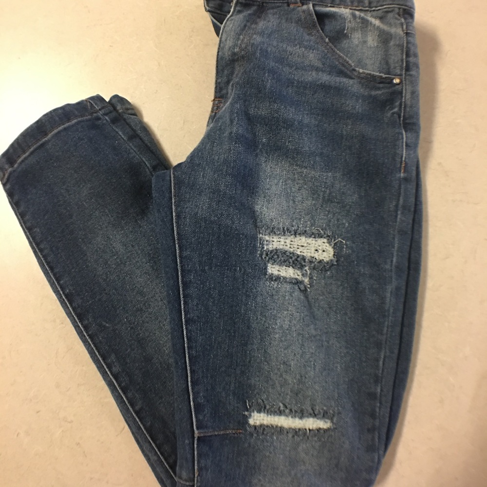 Mossimo distressed washed skinny kids jeans